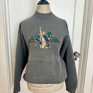 Gray made in USA vintage New York crewneck sweatshirt